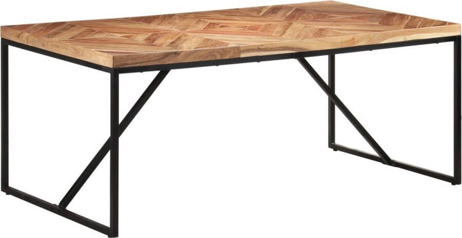 Decoways Eettafel 180x90x76 cm massief acaciahout en mangohout