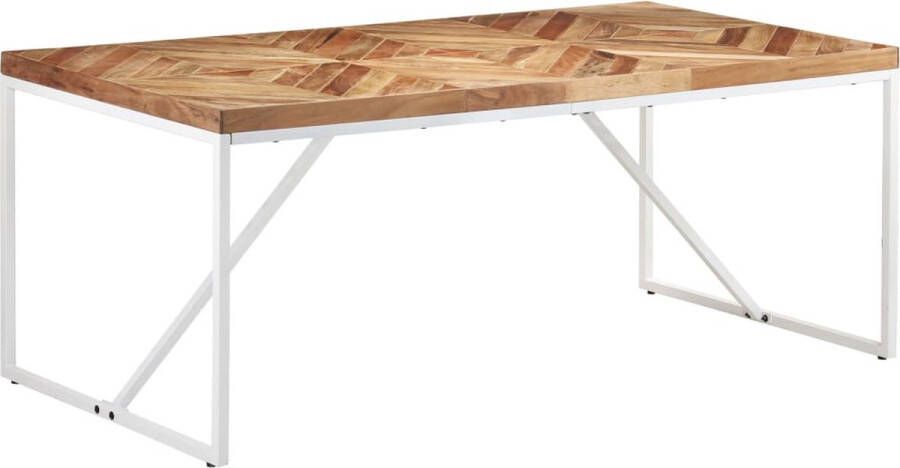 Decoways Eettafel 180x90x76 cm massief acaciahout en mangohout