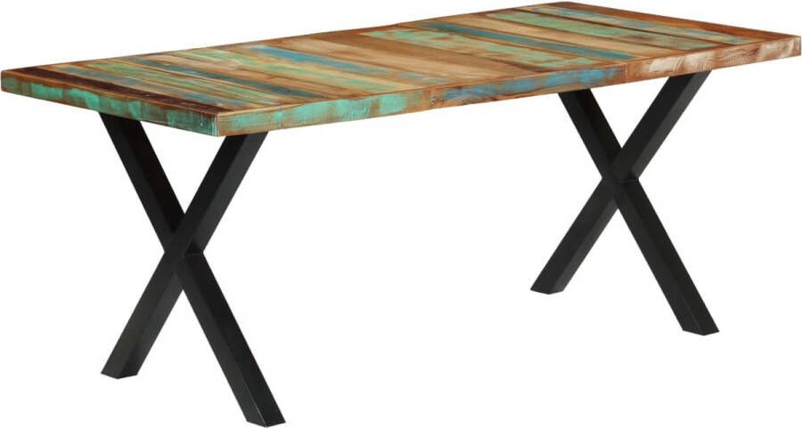 Decoways Eettafel 180x90x76 cm massief gerecycled hout