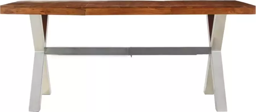 Decoways Eettafel 180x90x76 cm massief hout met sheesham afwerking