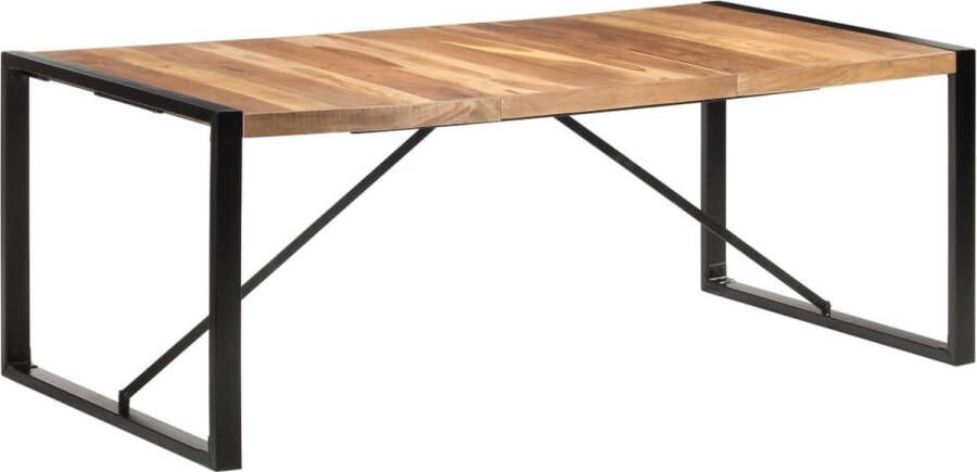 Decoways Eettafel 200x100x75 cm massief hout met sheesham afwerking