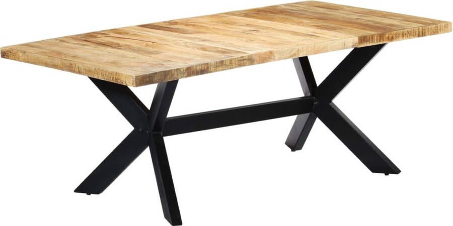 Decoways Eettafel 200x100x75 cm massief mangohout