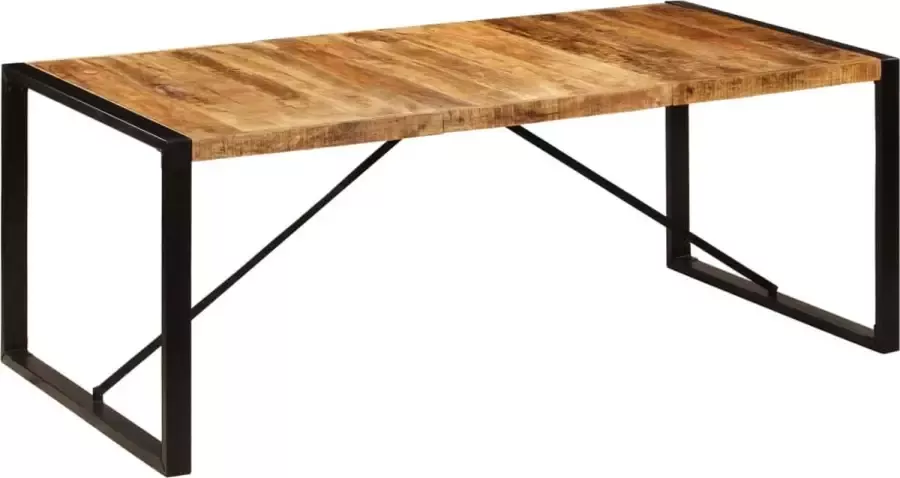 Decoways Eettafel 200x100x75 cm massief mangohout