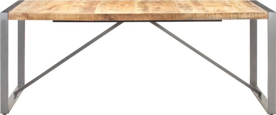 Decoways Eettafel 200x100x75 cm massief ruw mangohout