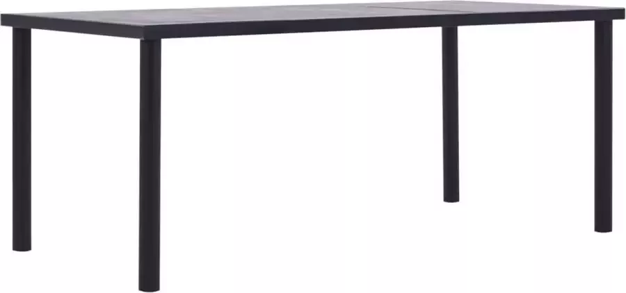 Decoways Eettafel 200x100x75 cm MDF zwart en betongrijs