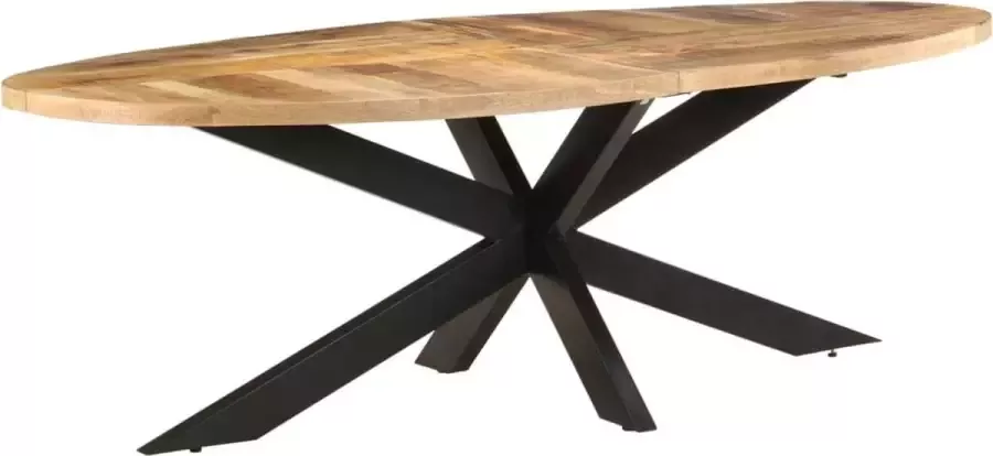 Decoways Eettafel 240x100x75 cm ruw mangohout