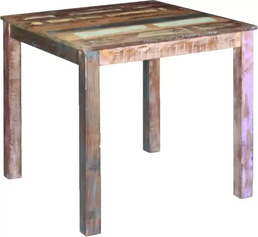 Decoways Eettafel 80x82x76 cm massief gerecycled hout