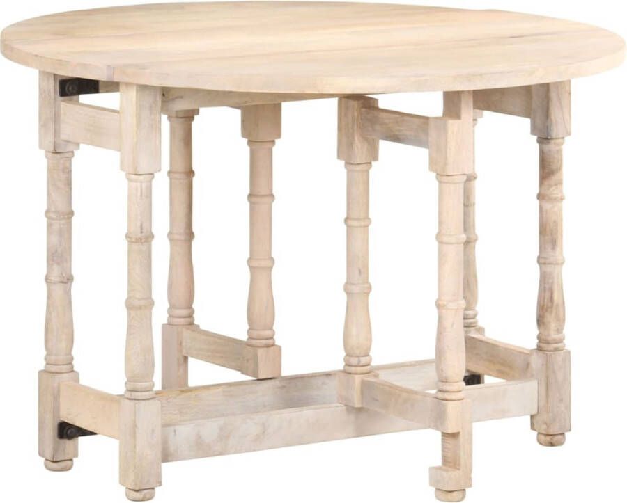 Decoways Eettafel rond 110x76 cm massief mangohout