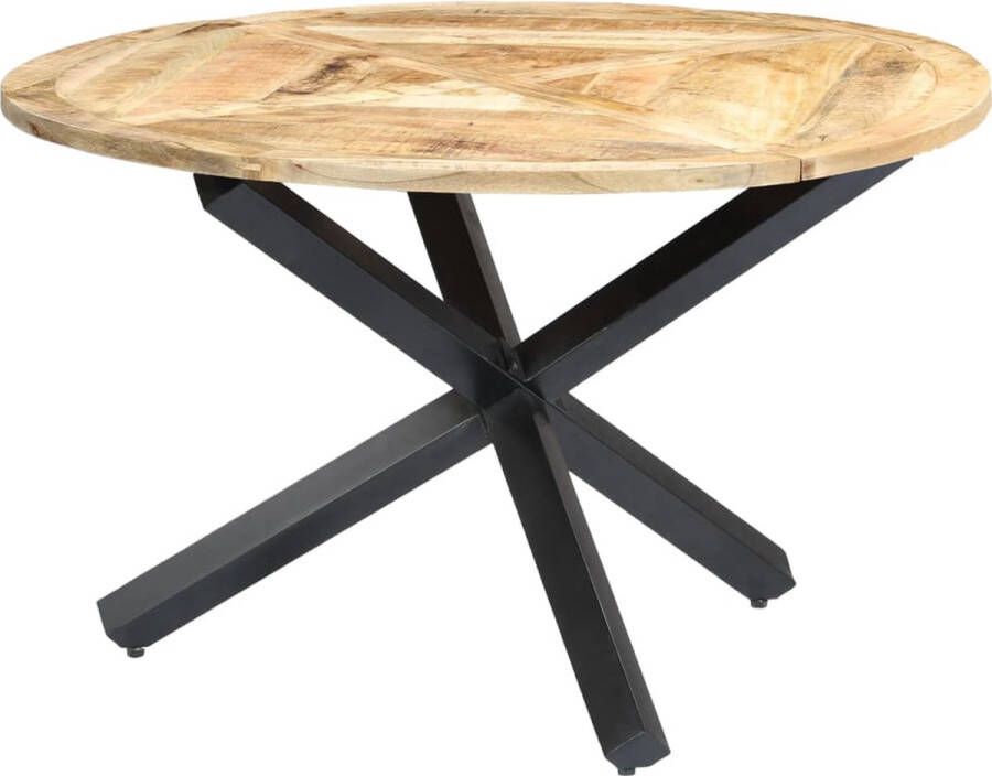 Decoways Eettafel rond 120x76 cm massief mangohout