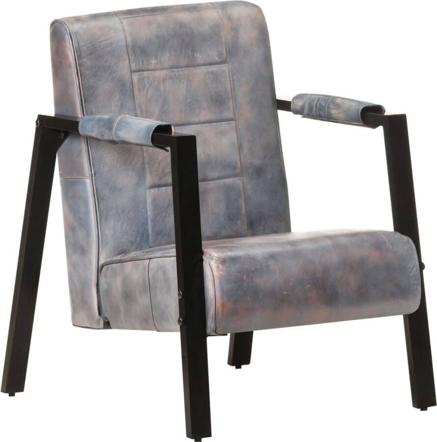 Decoways Fauteuil 60x80x87 cm echt geitenleer grijs