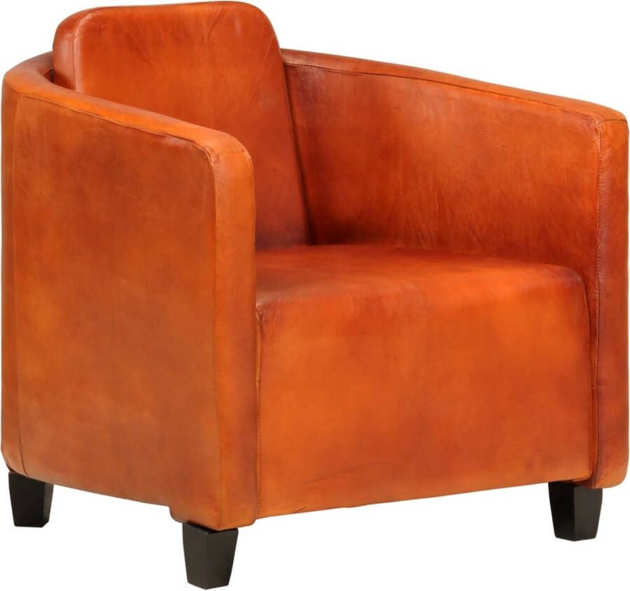 Decoways Fauteuil echt leer tan