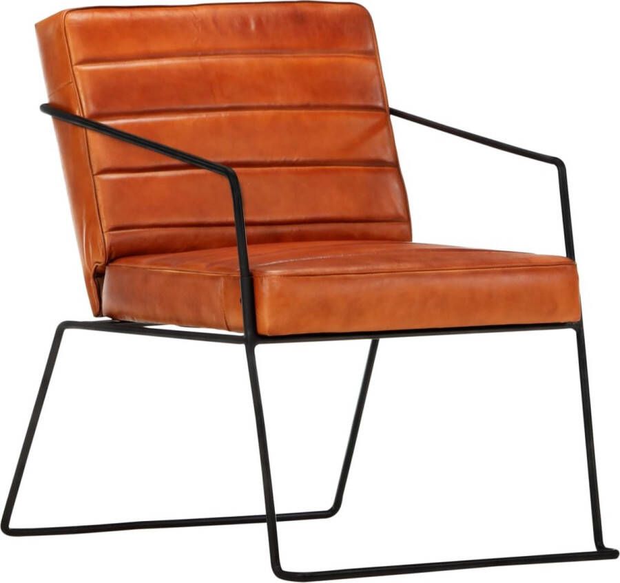 Decoways Fauteuil echt leer tan