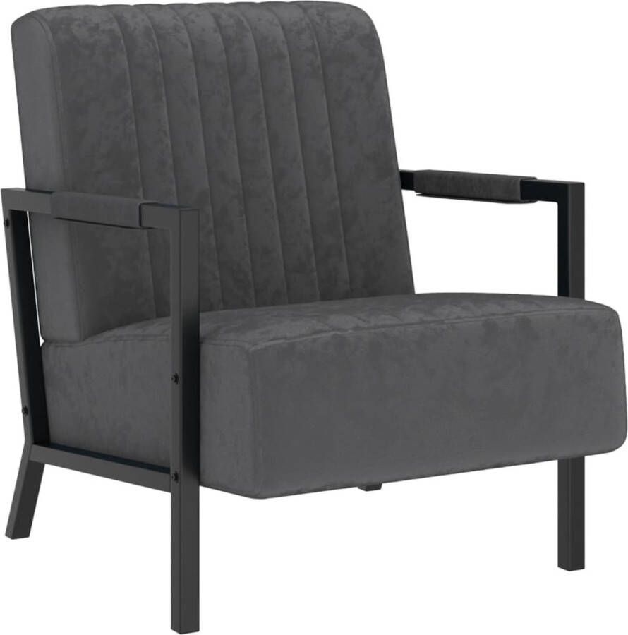 Decoways Fauteuil fluweel donkergrijs