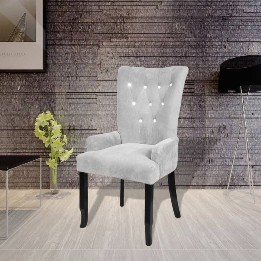 Decoways Fauteuil fluweel zilverkleurig