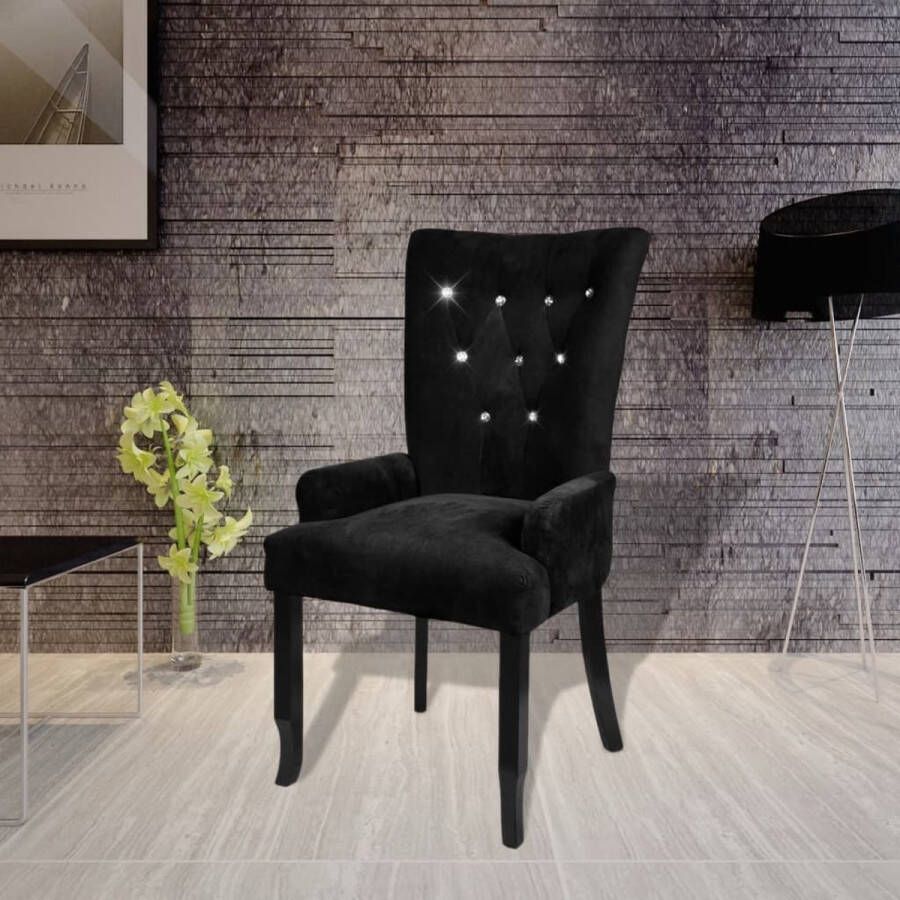 Decoways Fauteuil fluweel zwart