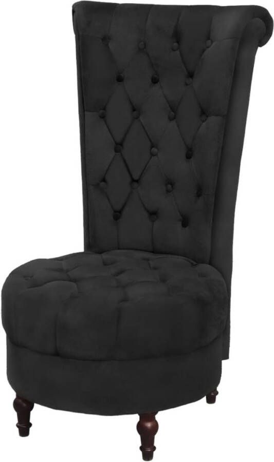 Decoways Fauteuil hoge rugleuning stof zwart