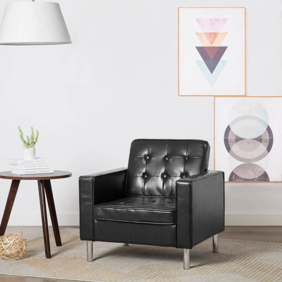 Decoways Fauteuil kunstleer zwart