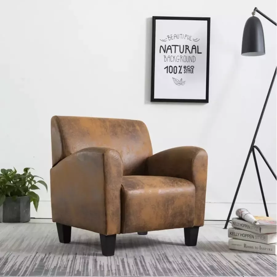 Decoways Fauteuil kunstsuède bruin