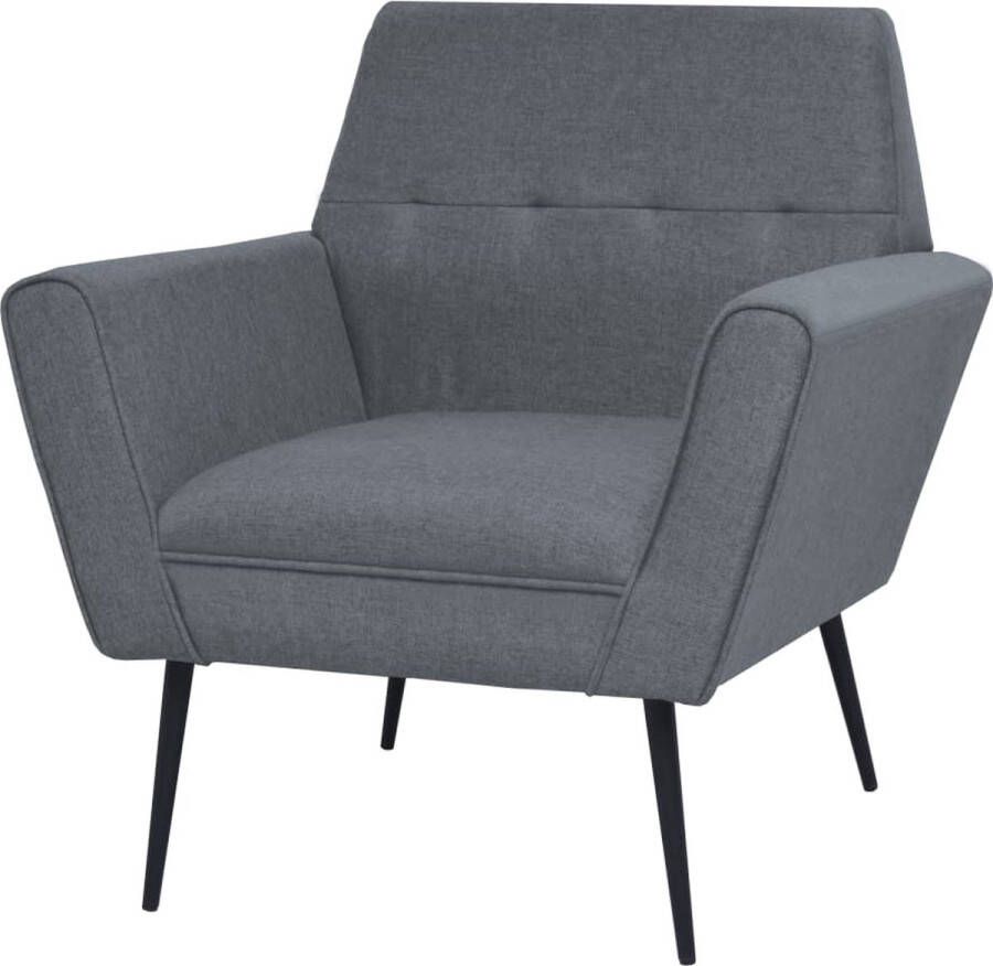 Decoways Fauteuil staal en stof lichtgrijs