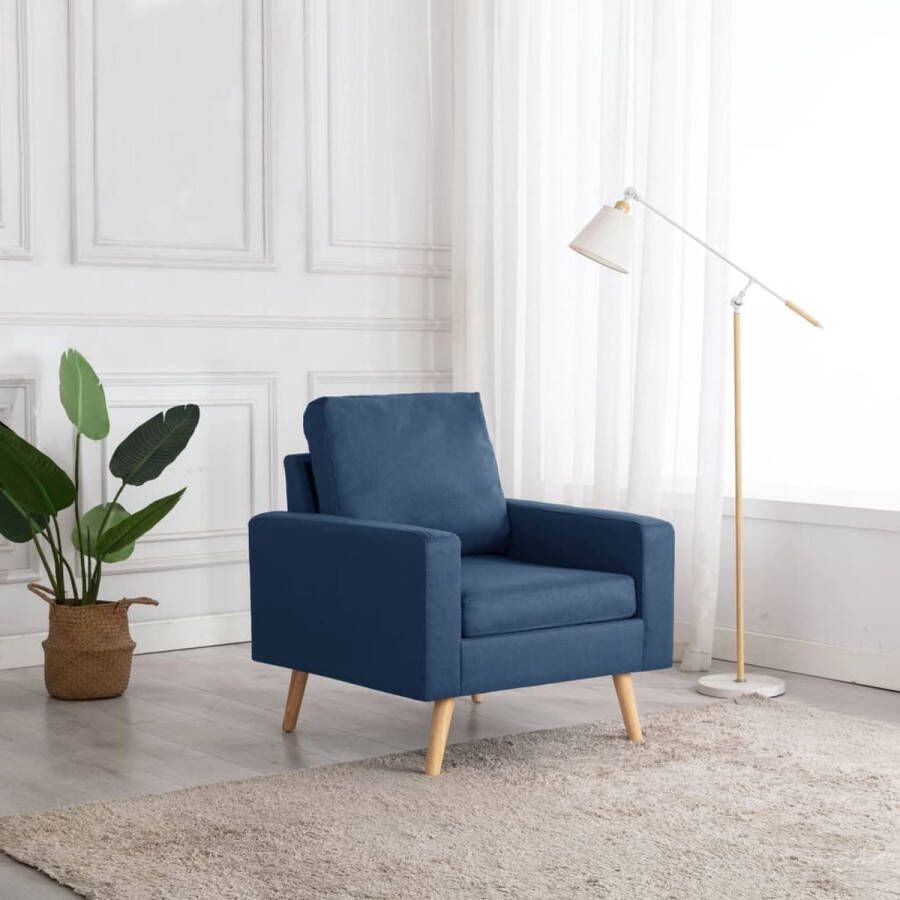 Decoways Fauteuil stof blauw