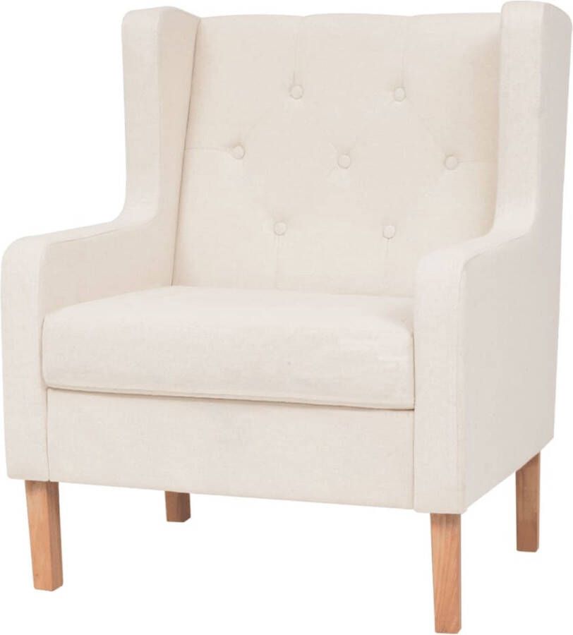 Decoways Fauteuil stof crèmewit