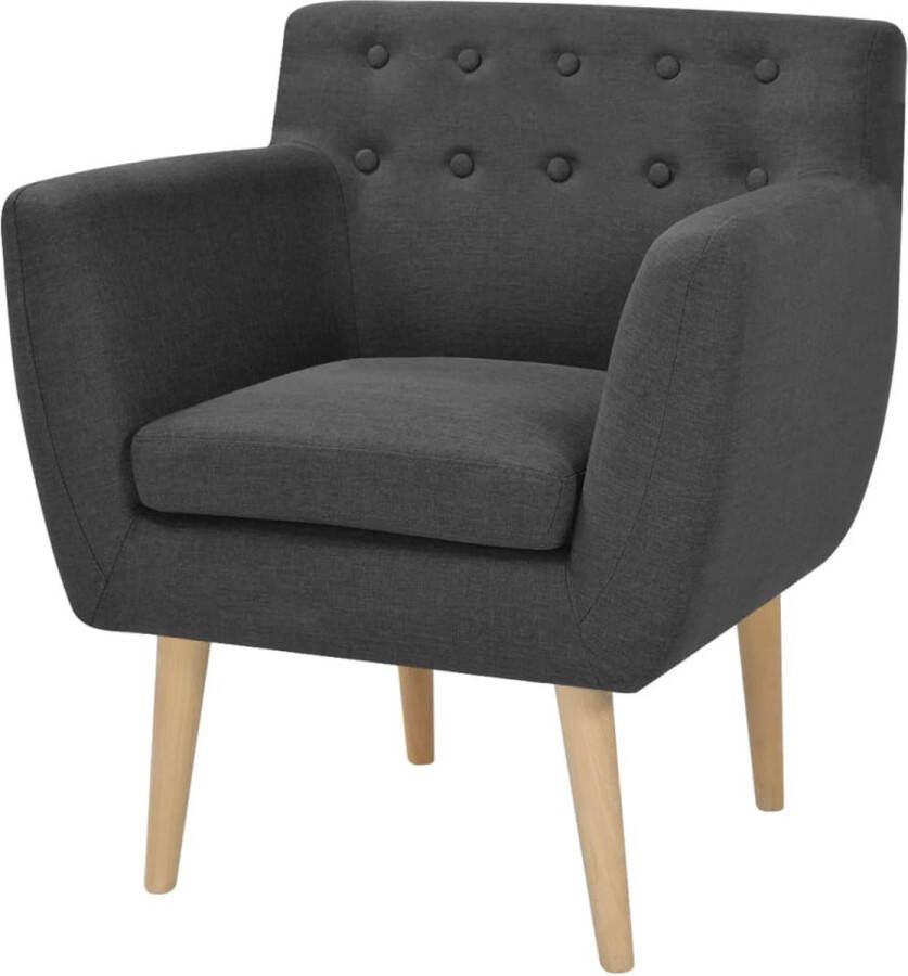 Decoways Fauteuil stof donkergrijs