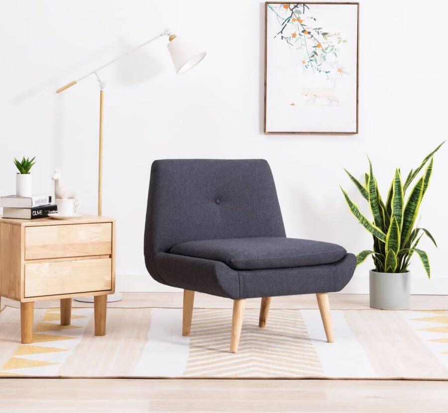 Decoways Fauteuil stof donkergrijs