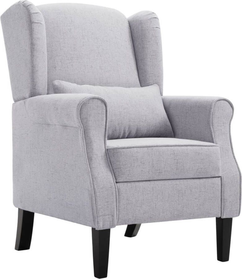 Decoways Fauteuil stof lichtgrijs