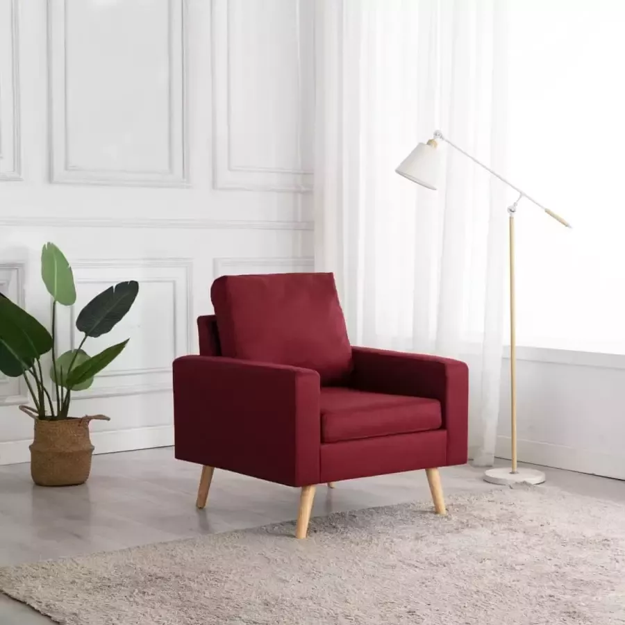 Decoways Fauteuil stof wijnrood