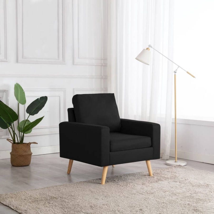 Decoways Fauteuil stof zwart