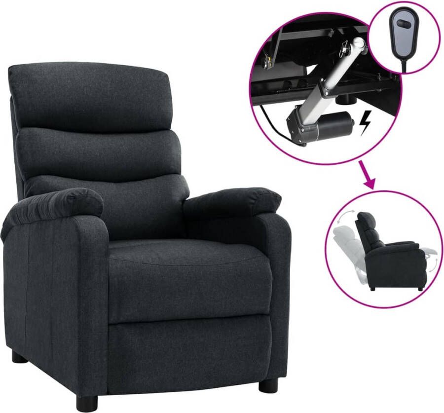 Decoways Fauteuil verstelbaar elektrisch stof donkergrijs