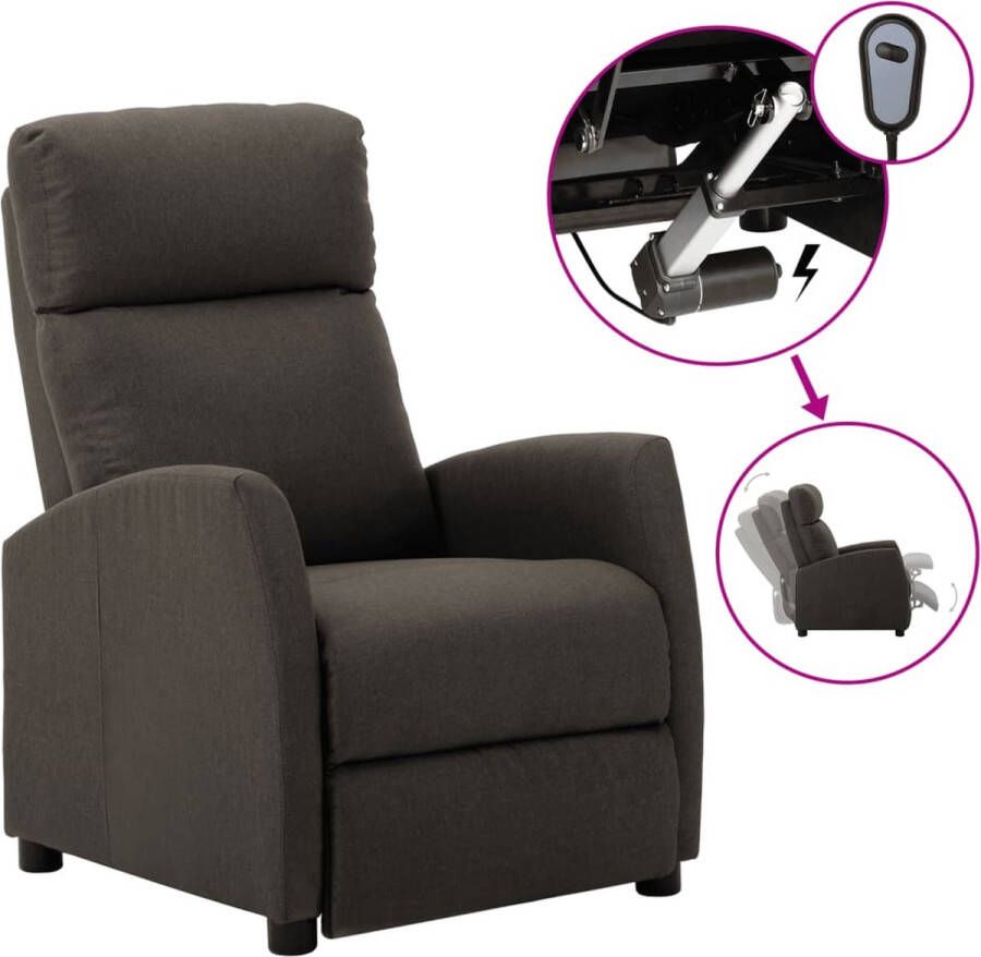 Decoways Fauteuil verstelbaar elektrisch stof taupe