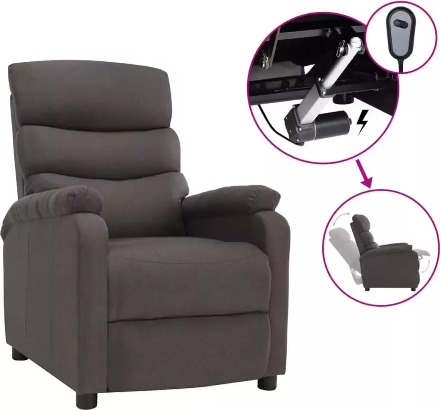 Decoways Fauteuil verstelbaar elektrisch stof taupe