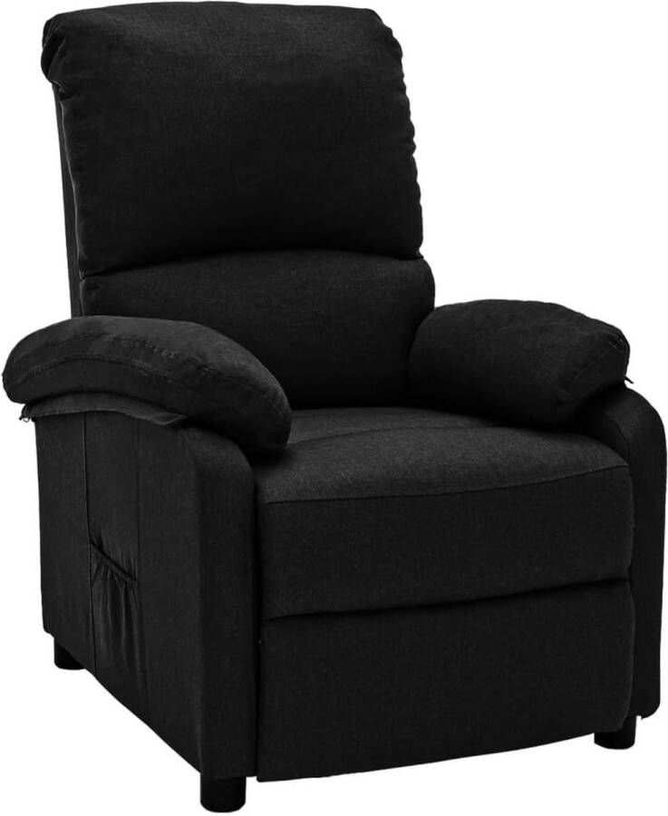 Decoways Fauteuil verstelbaar stof zwart