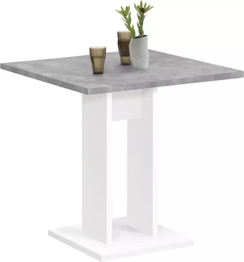 Decoways FMD Eettafel 70 cm betongrijs en wit