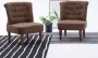 Decoways Franse stoelen 2 stuks stof bruin - Thumbnail 1