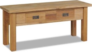 Decoways Halbankje massief teakhout 90x30x40 cm