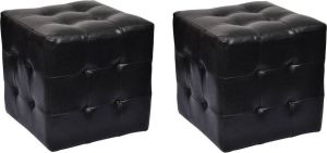 Decoways Hocker 30 x 30 cm zwart (2 stuks)