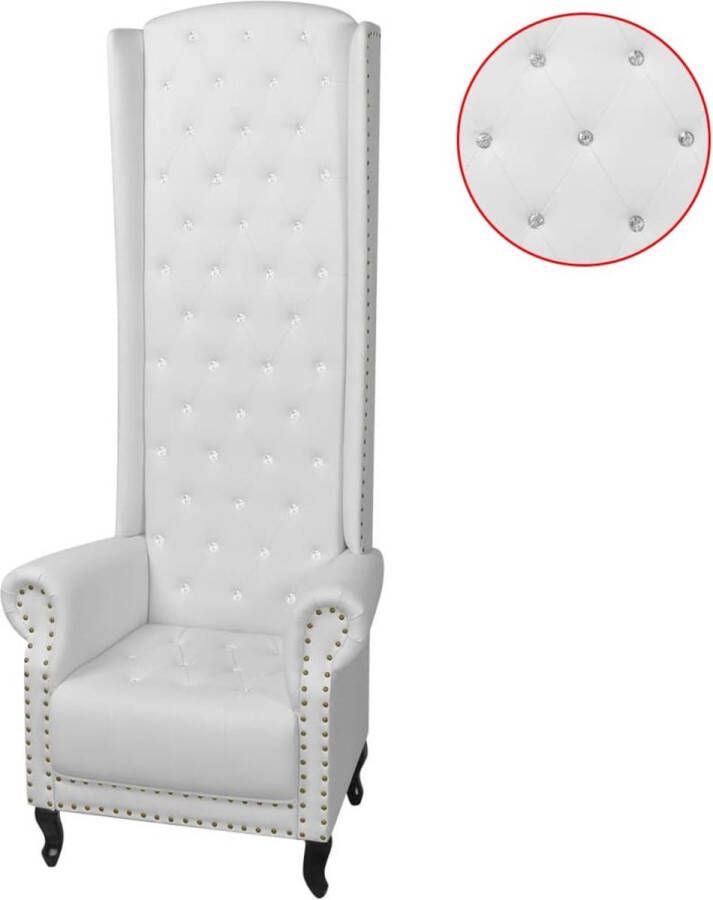 Decoways Hoge fauteuil wit 77x65x181 cm