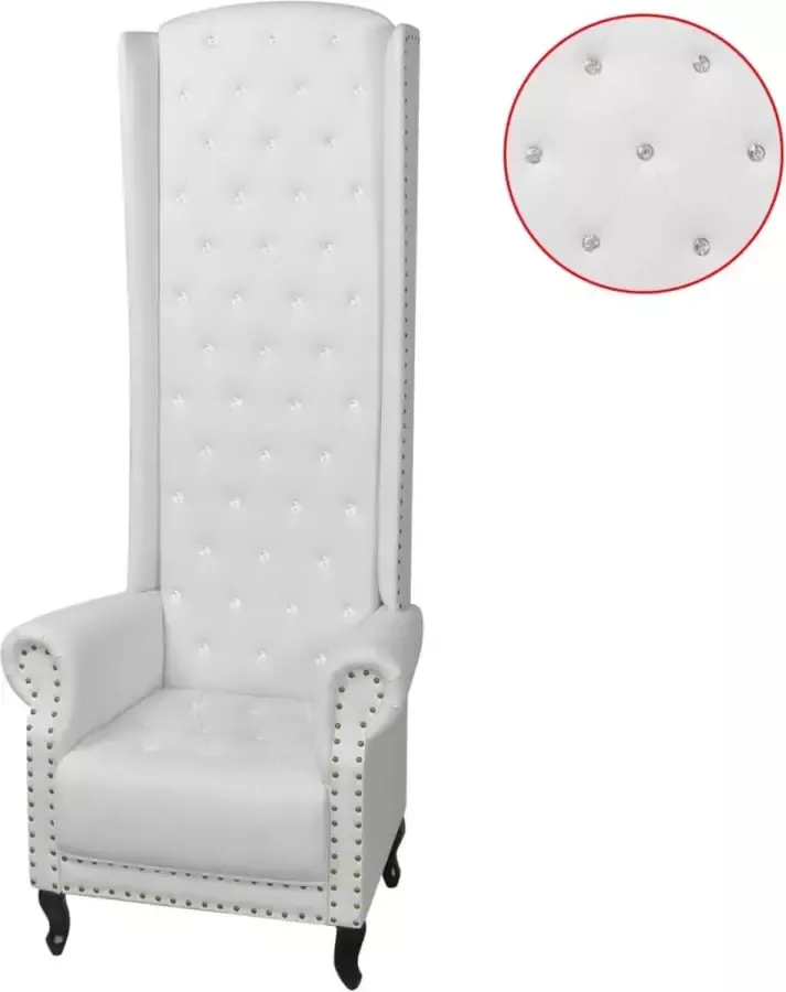 Decoways Hoge fauteuil wit 77x65x181 cm