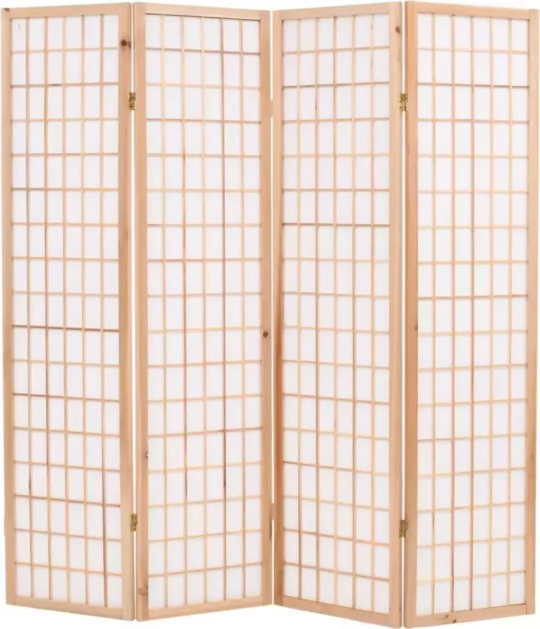 Decoways Kamerscherm inklapbaar Japanse stijl 160x170 cm naturel