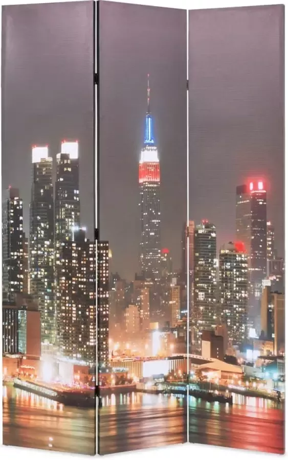 Decoways Kamerscherm inklapbaar New York bij nacht 120x170 cm
