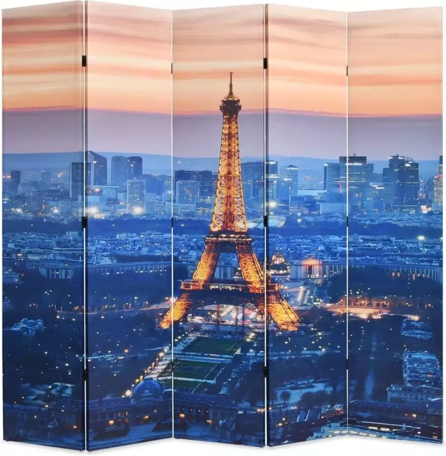 Decoways Kamerscherm inklapbaar Parijs bij nacht 200x170 cm