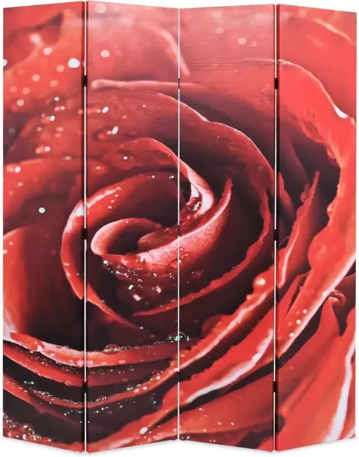 Decoways Kamerscherm inklapbaar roos 160x170 cm rood