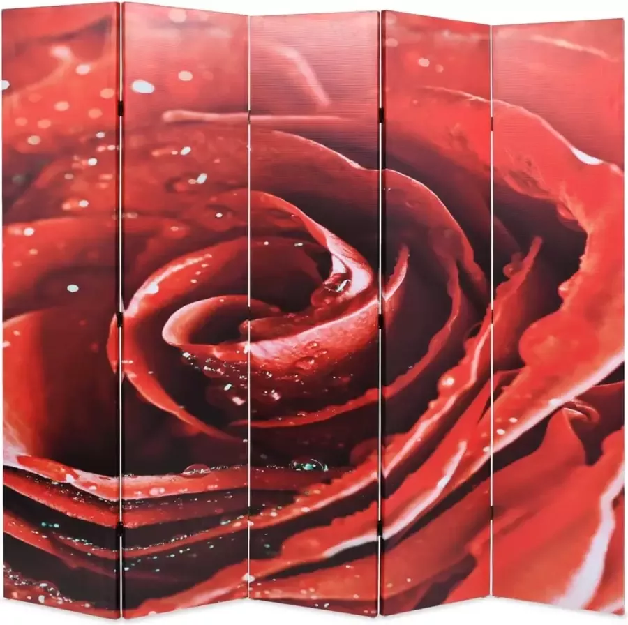 Decoways Kamerscherm inklapbaar roos 200x170 cm rood