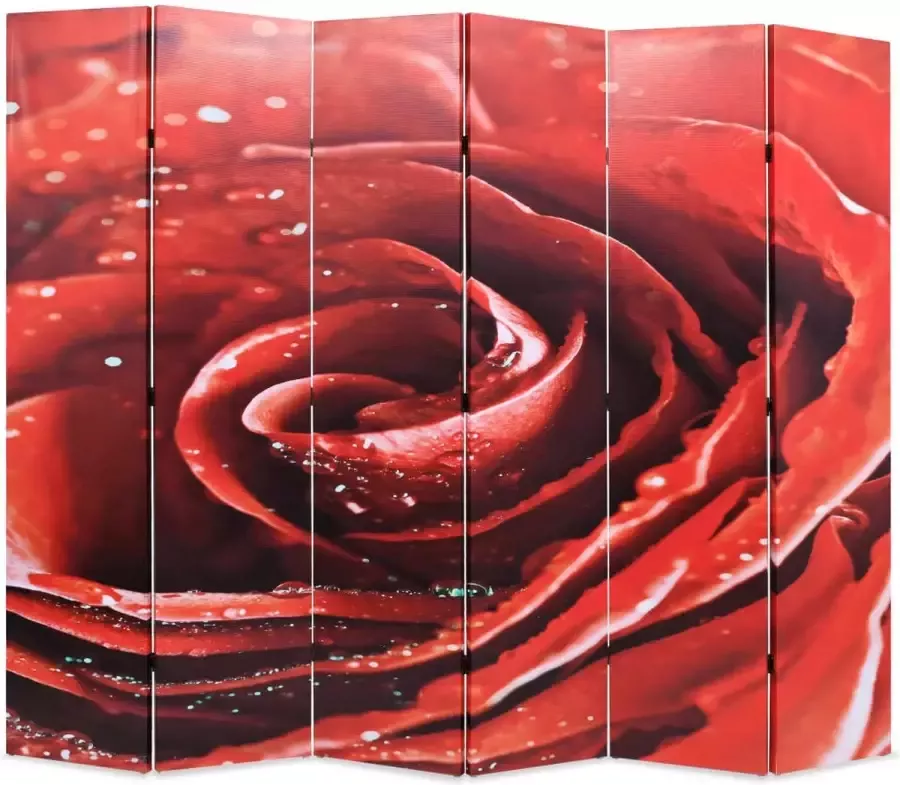 Decoways Kamerscherm inklapbaar roos 228x170 cm rood