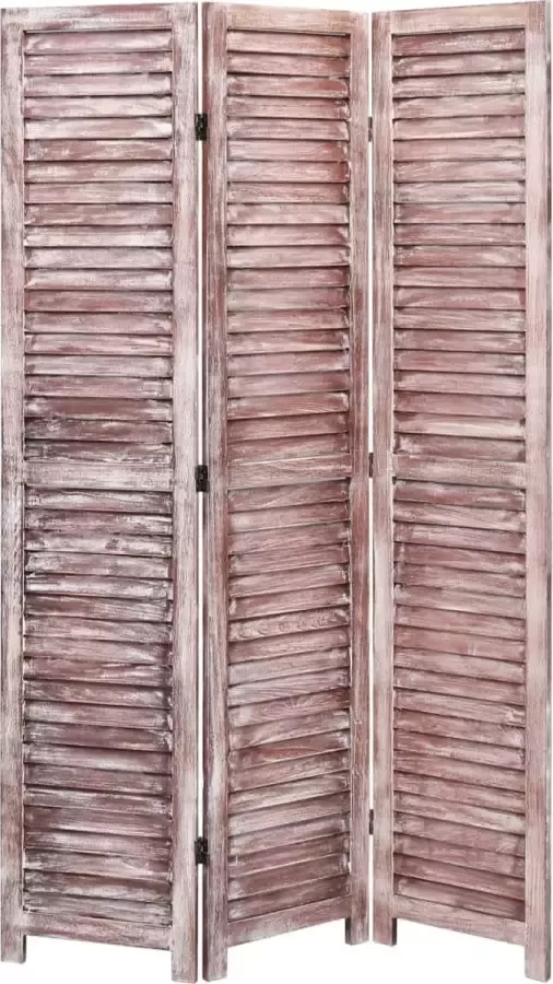 Decoways Kamerscherm met 3 panelen 105x165 cm hout bruin