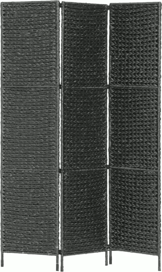 Decoways Kamerscherm met 3 panelen 116x160 cm waterhyacint zwart