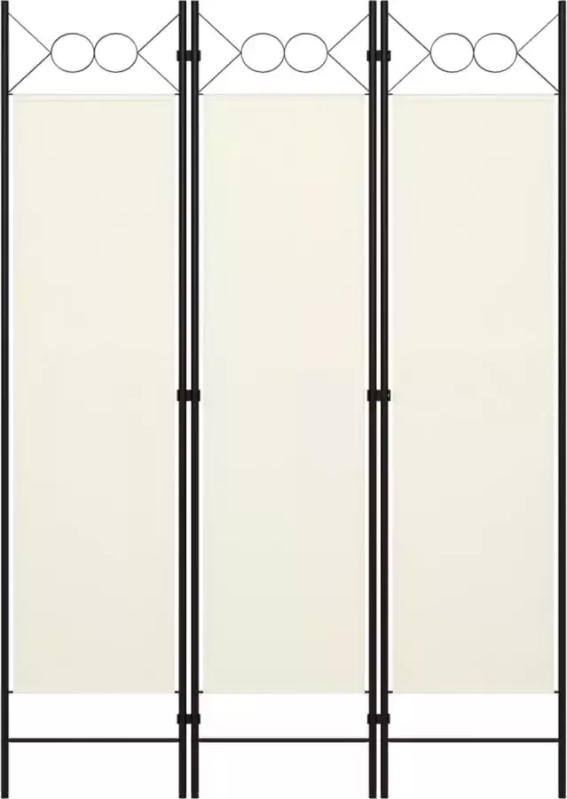 Decoways Kamerscherm met 3 panelen 120x180 cm crèmewit