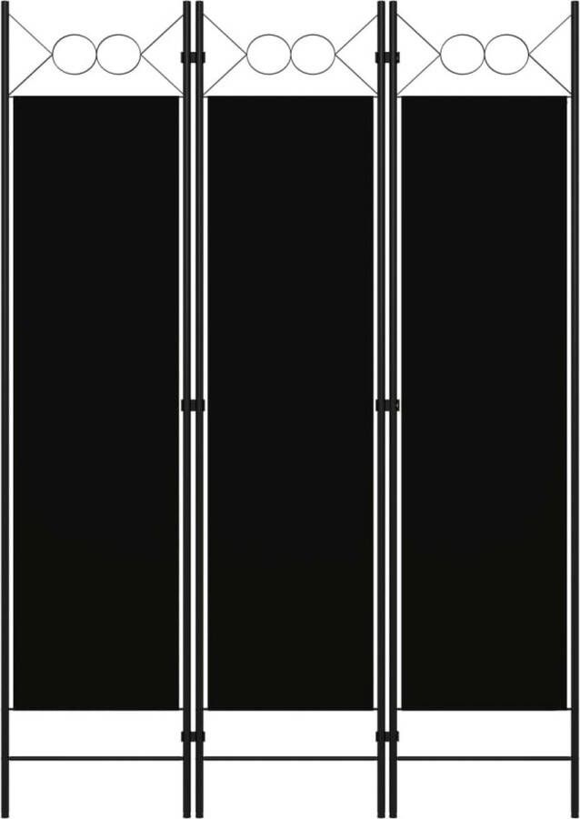 Decoways Kamerscherm met 3 panelen 120x180 cm zwart